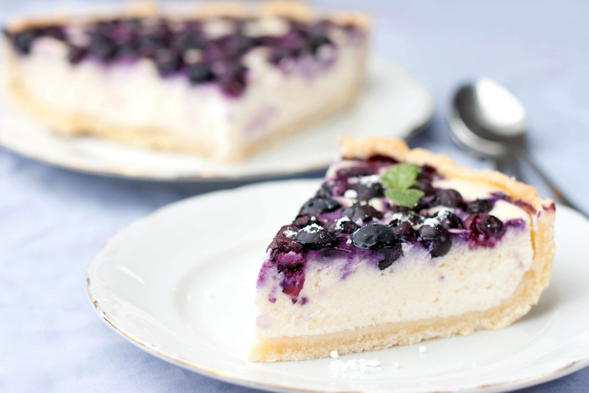 New York-Style Cheesecake with Blueberry Swirl • Recipes • Silver